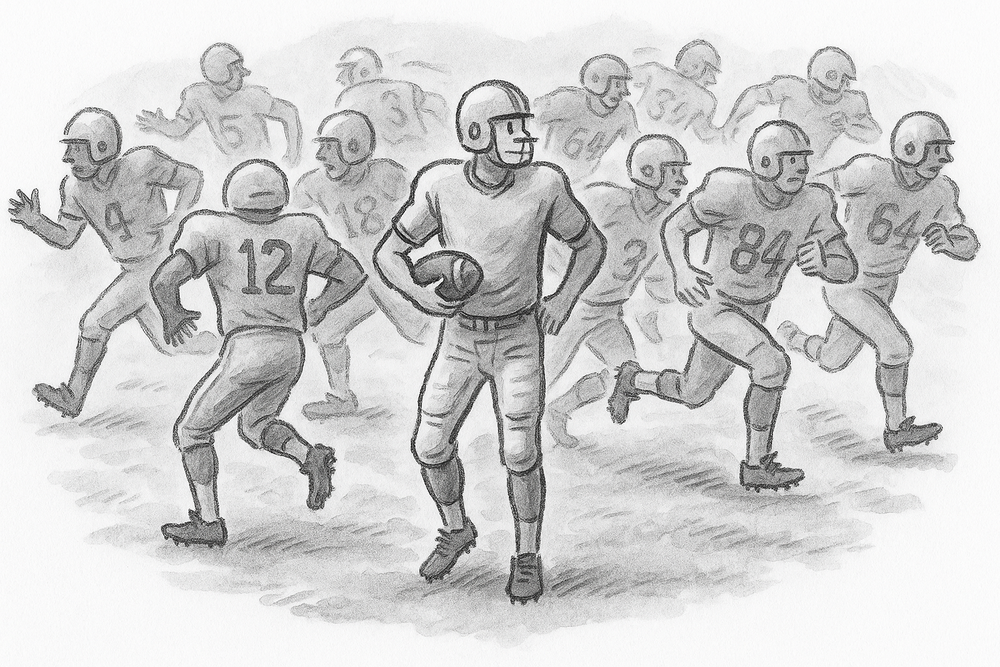 Illustration of a football team
